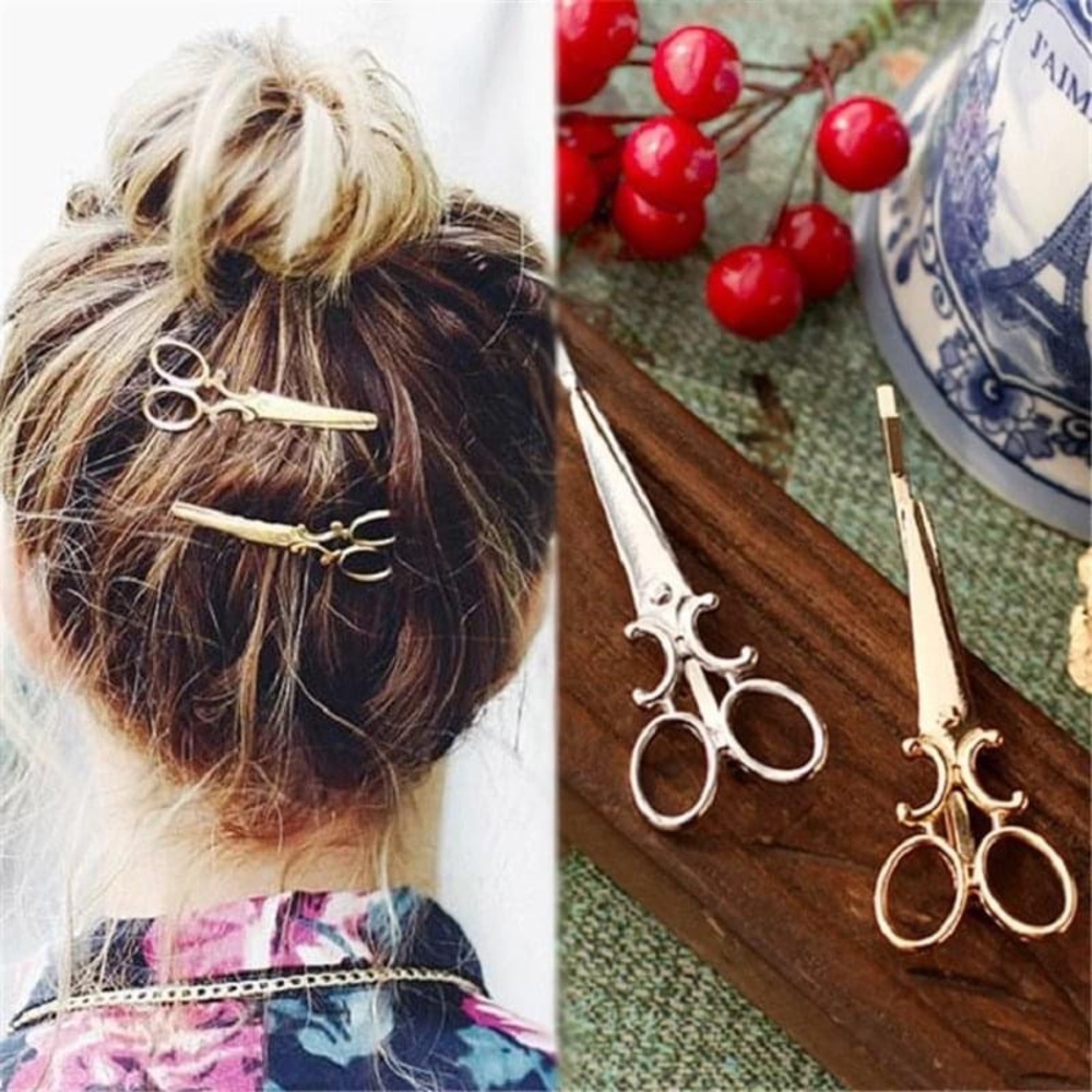 Vintage Mini Scissor Sliver and Gold Hairpin Set - Picture 5 of 5